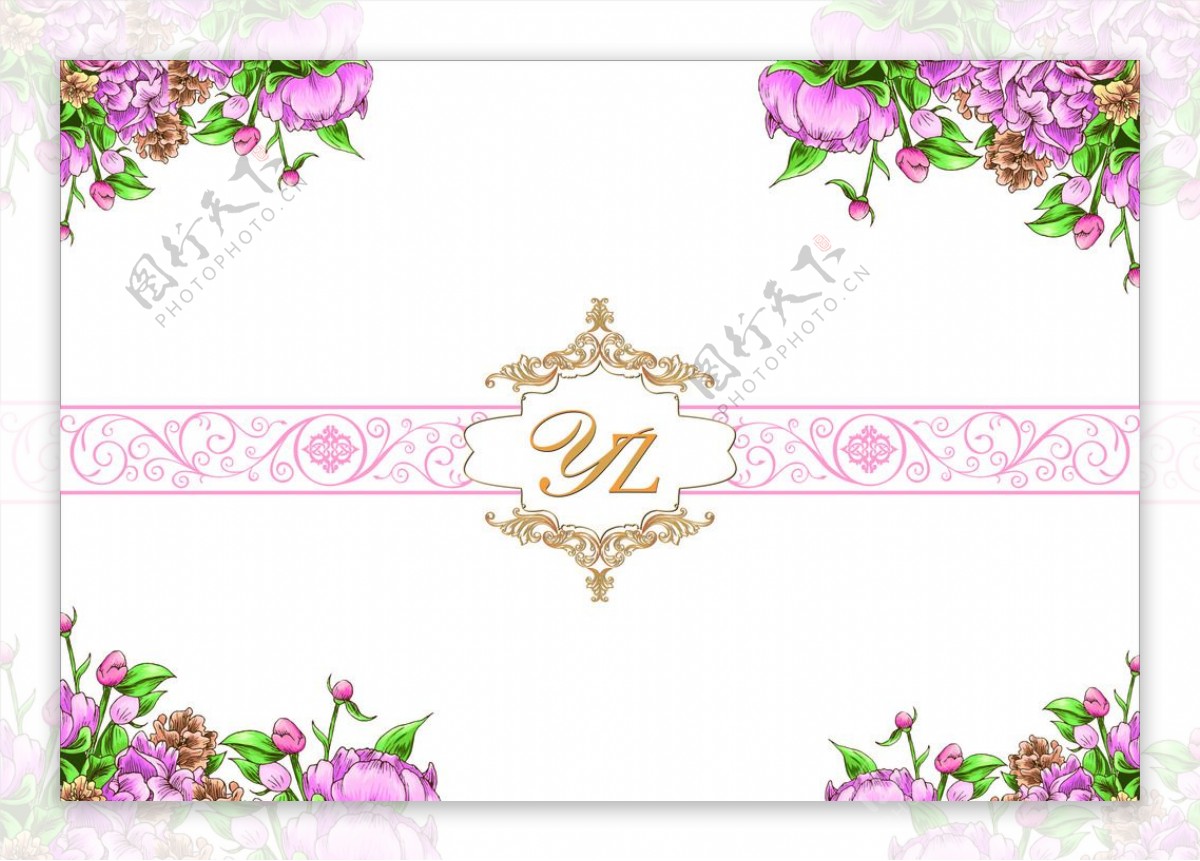 花朵背景婚礼背景欧式花纹图片