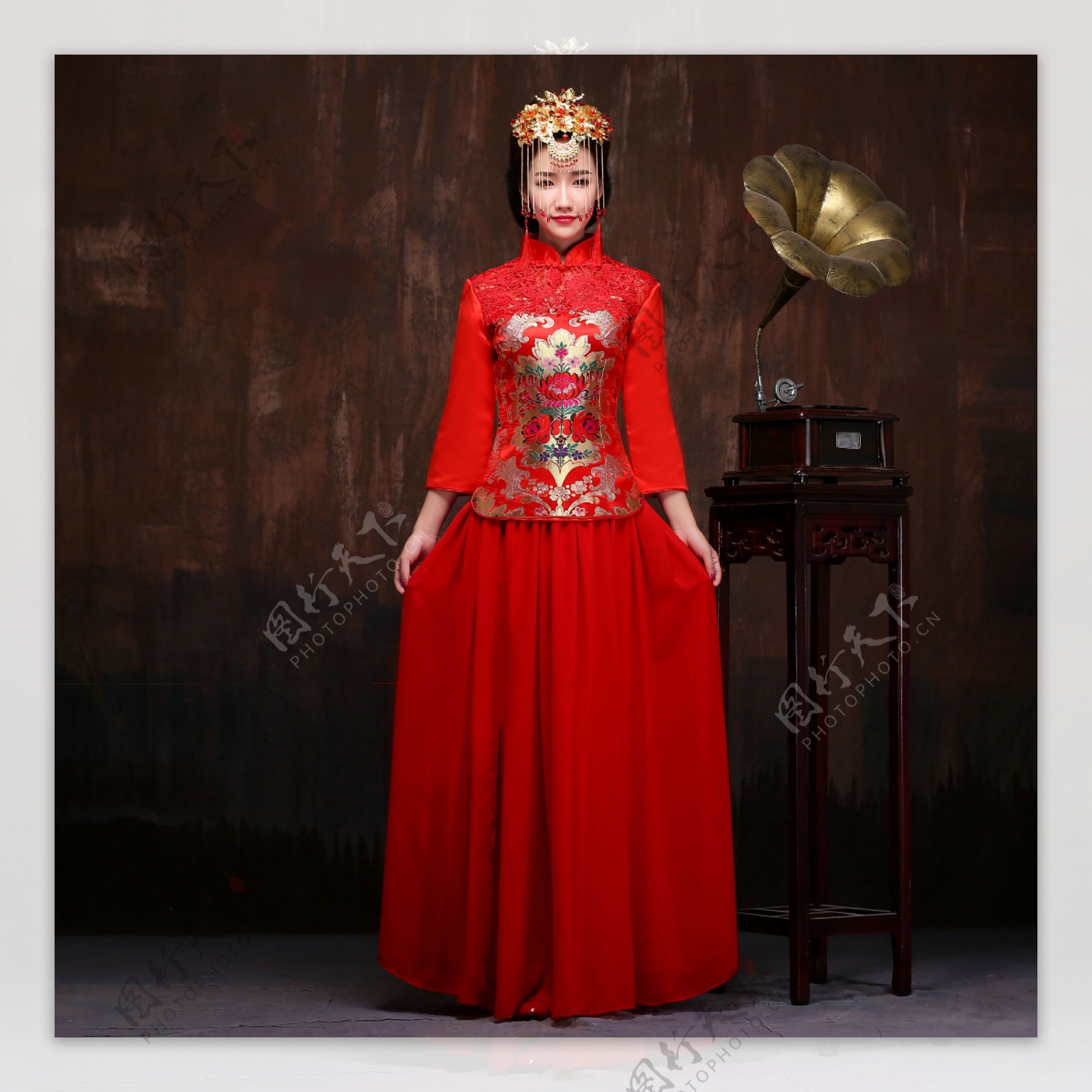 中式婚纱图片