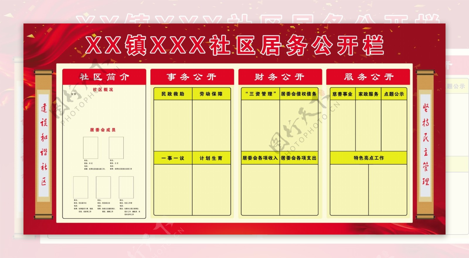 社区居务公开栏图片