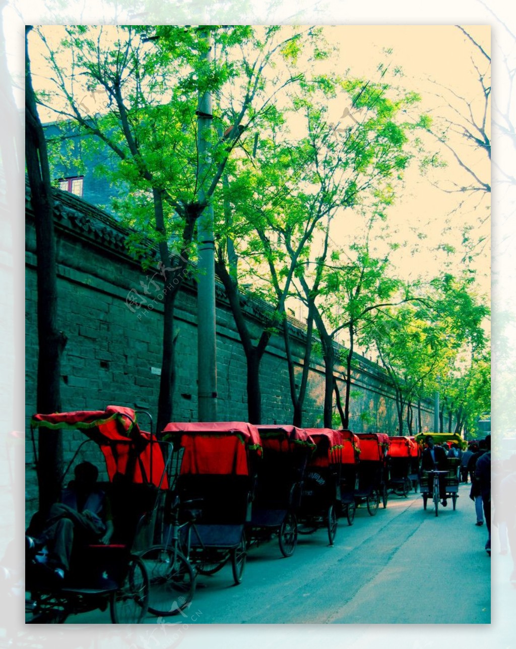 北京胡同黄包车图片