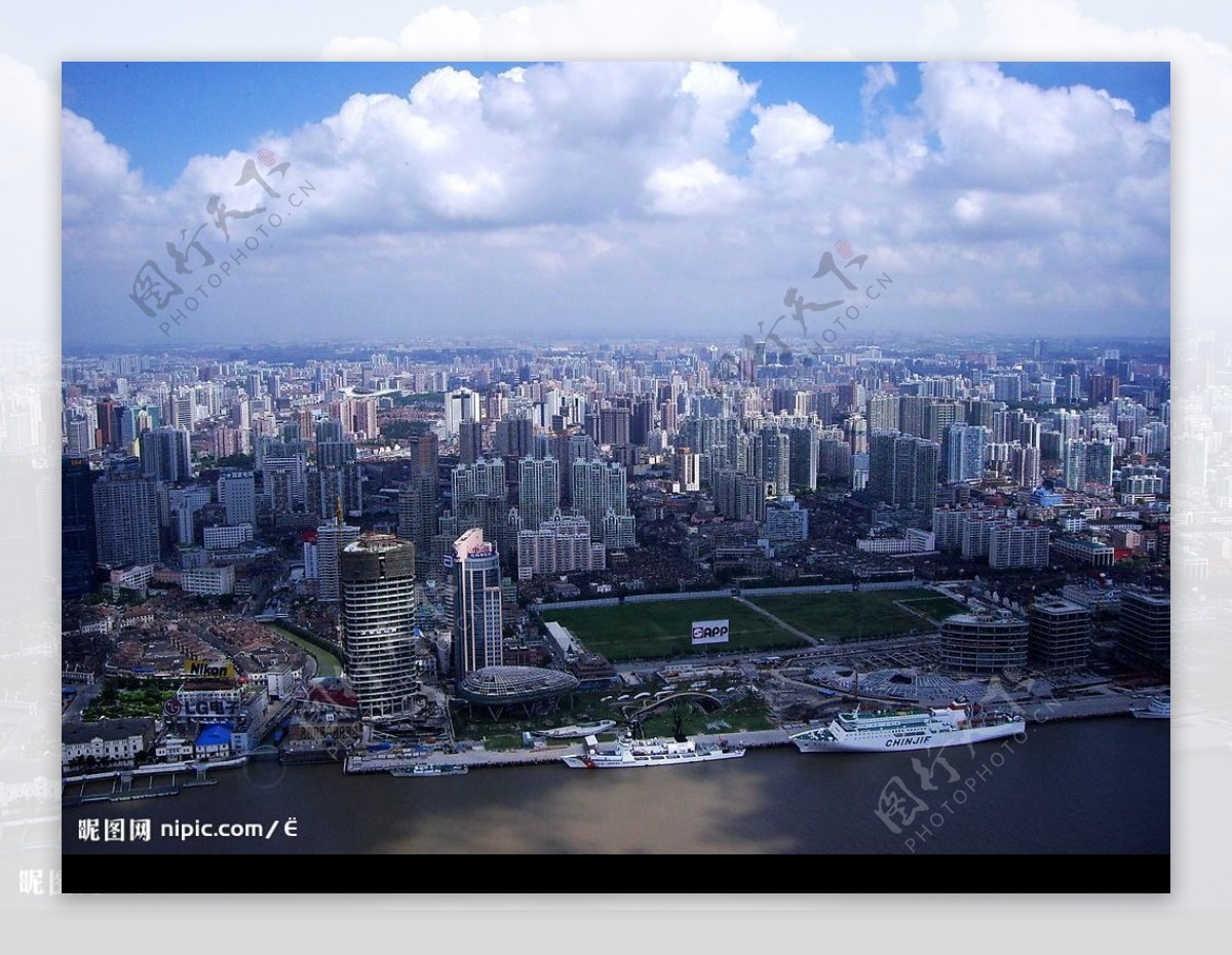 航拍视角的高楼林立的上海图片素材_免费下载_jpg图片格式_VRF高清图片500530343_摄图网