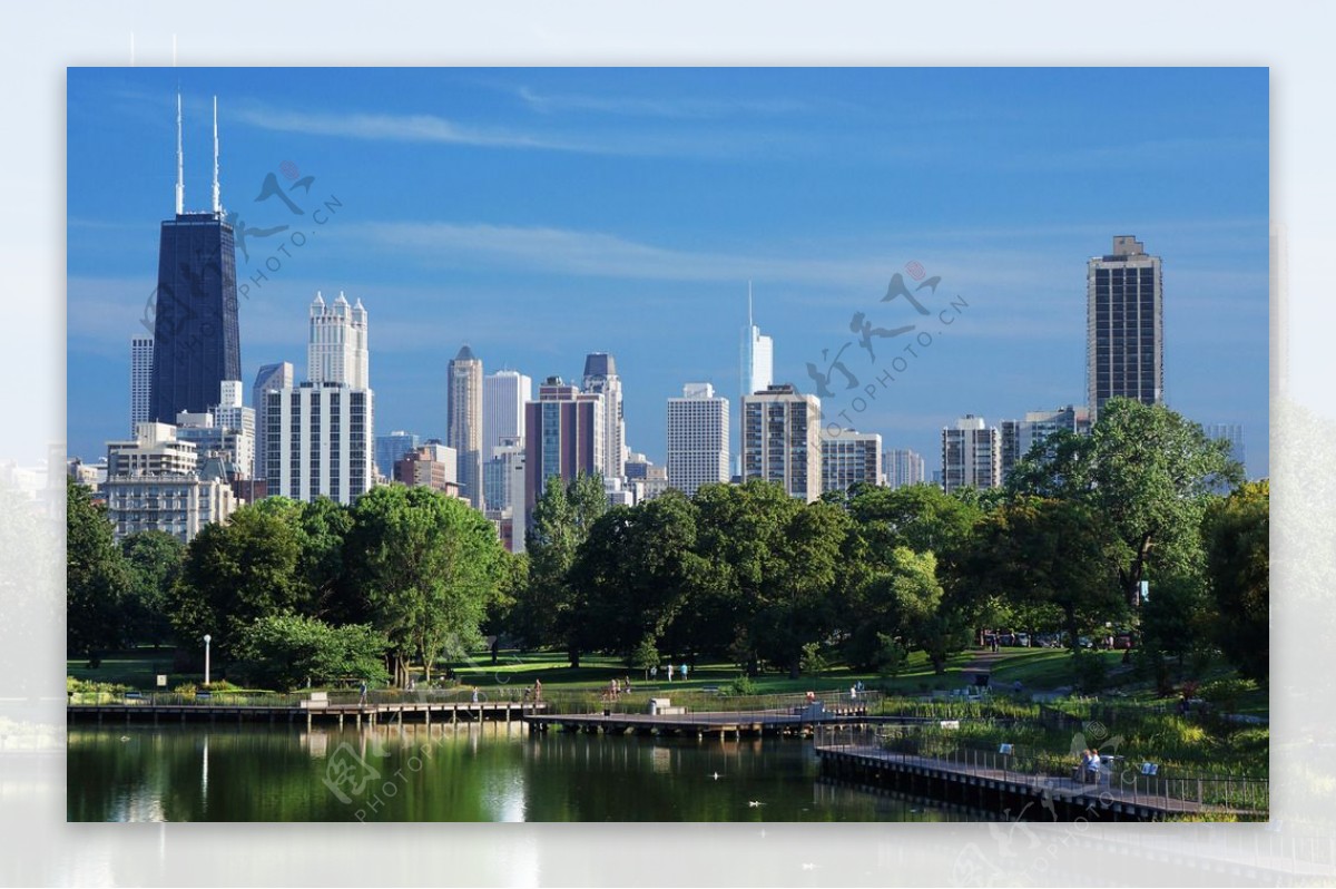 芝加哥市内一景图片