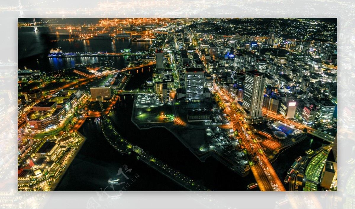 日本横滨夜色图片