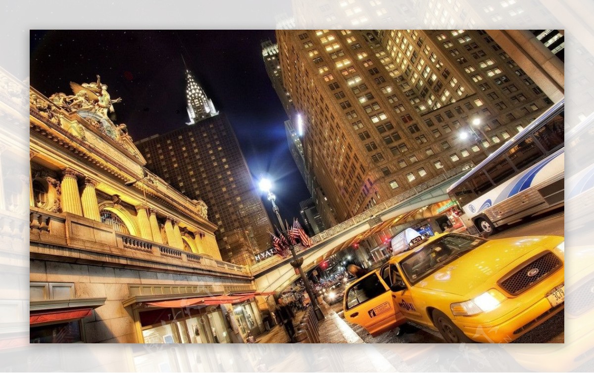 纽约夜街景图片