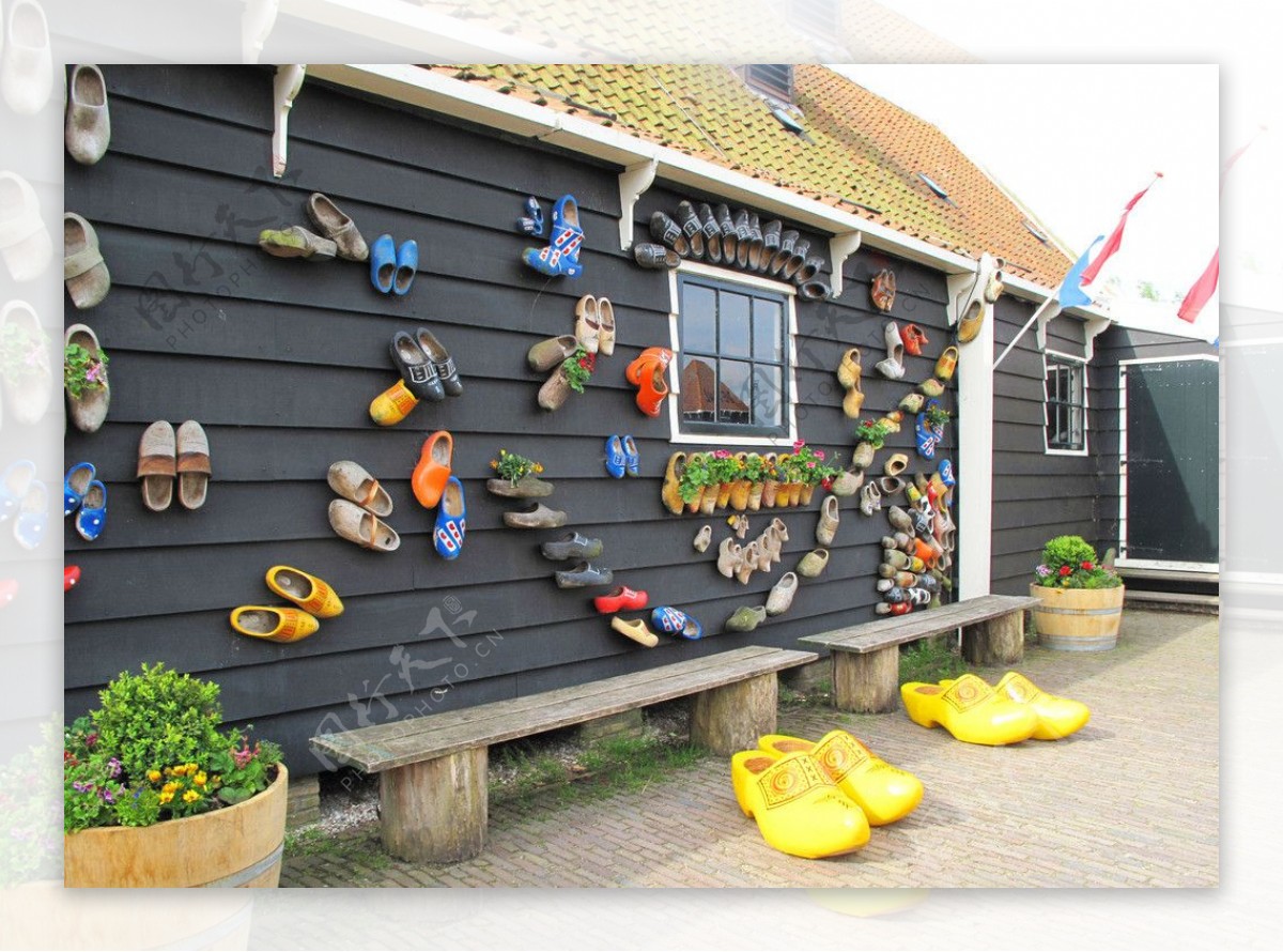 荷兰木鞋小木屋图片