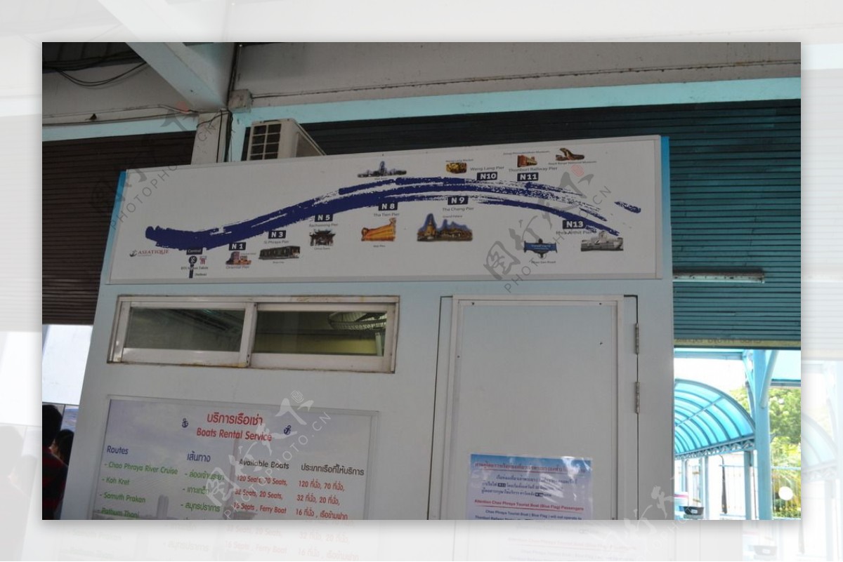 湄南河码头标识图片