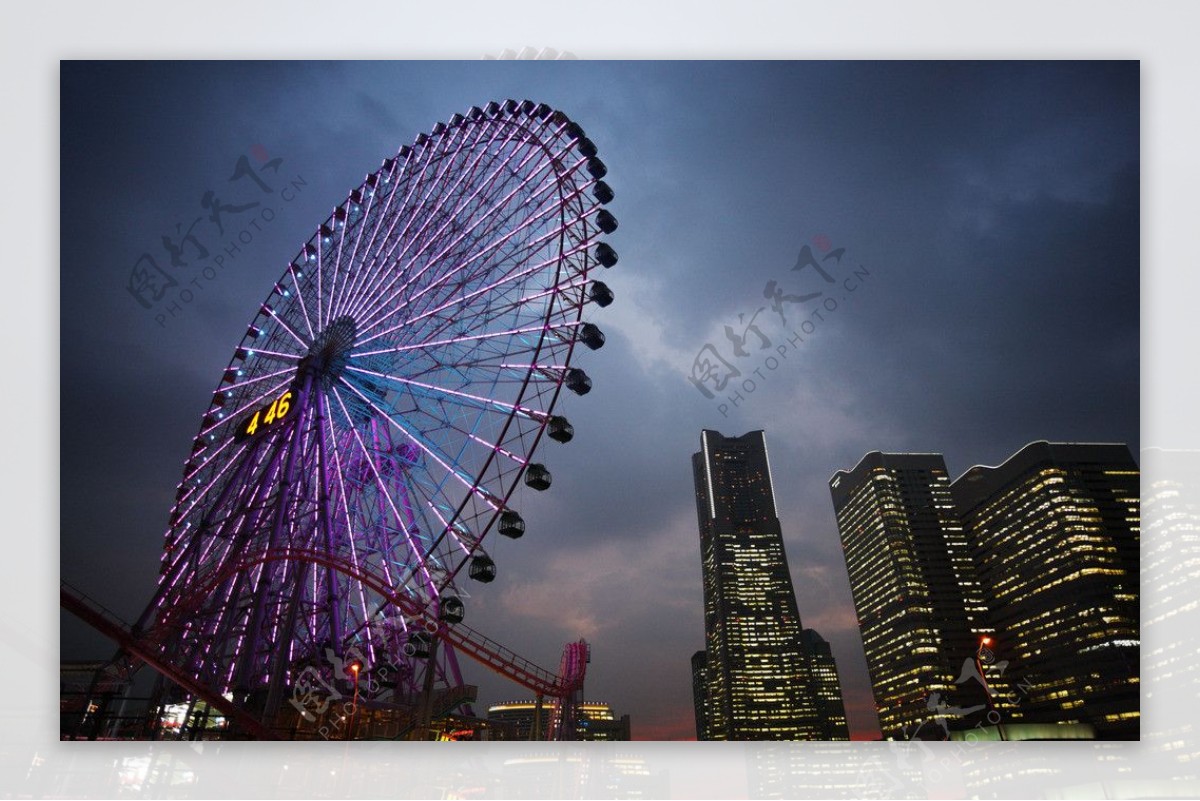 日本横滨港夜景图片