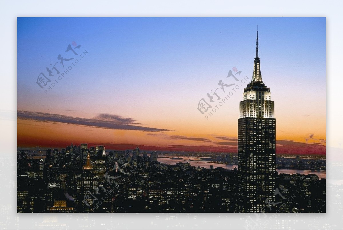 纽约曼哈顿夜景一角图片