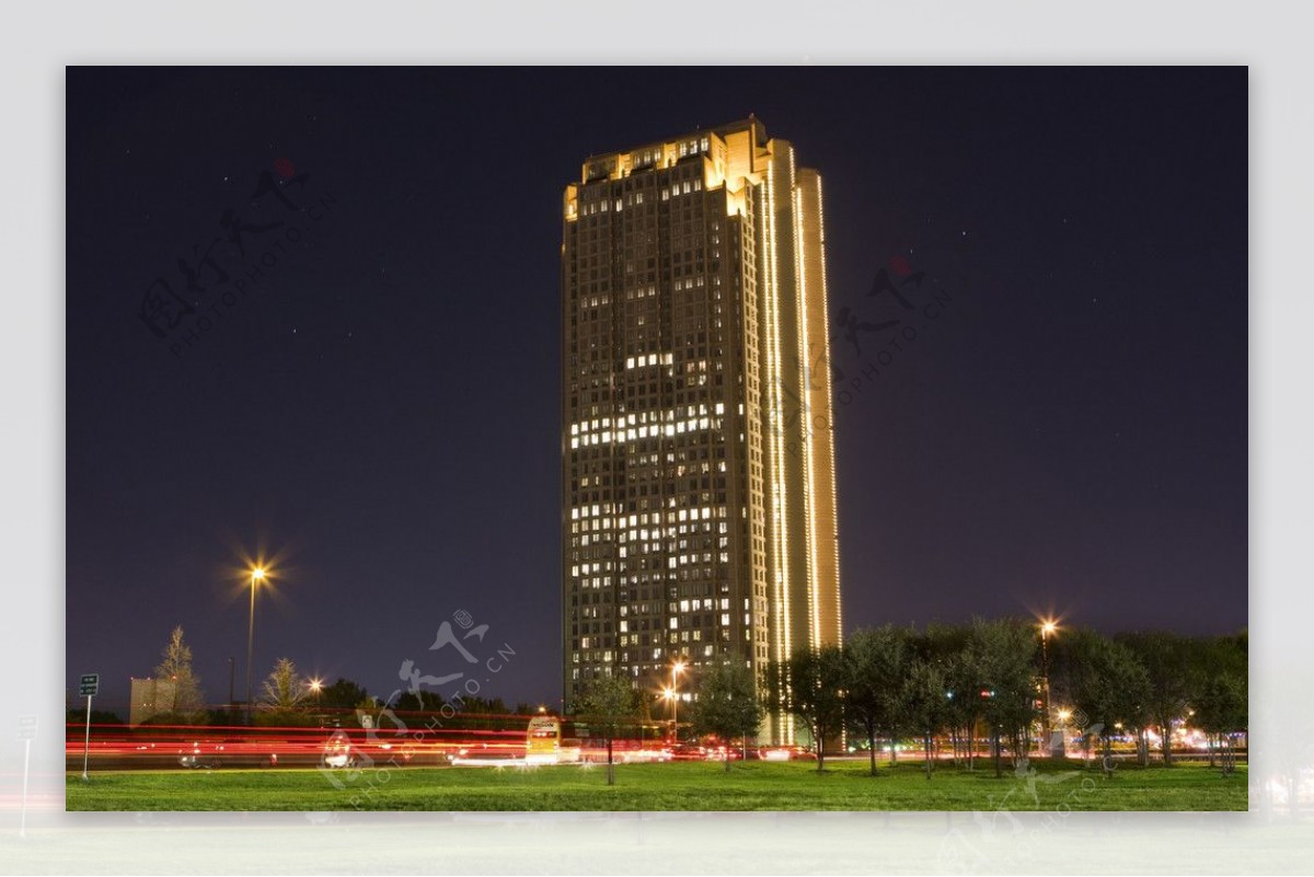 达拉斯城市建筑夜景图片