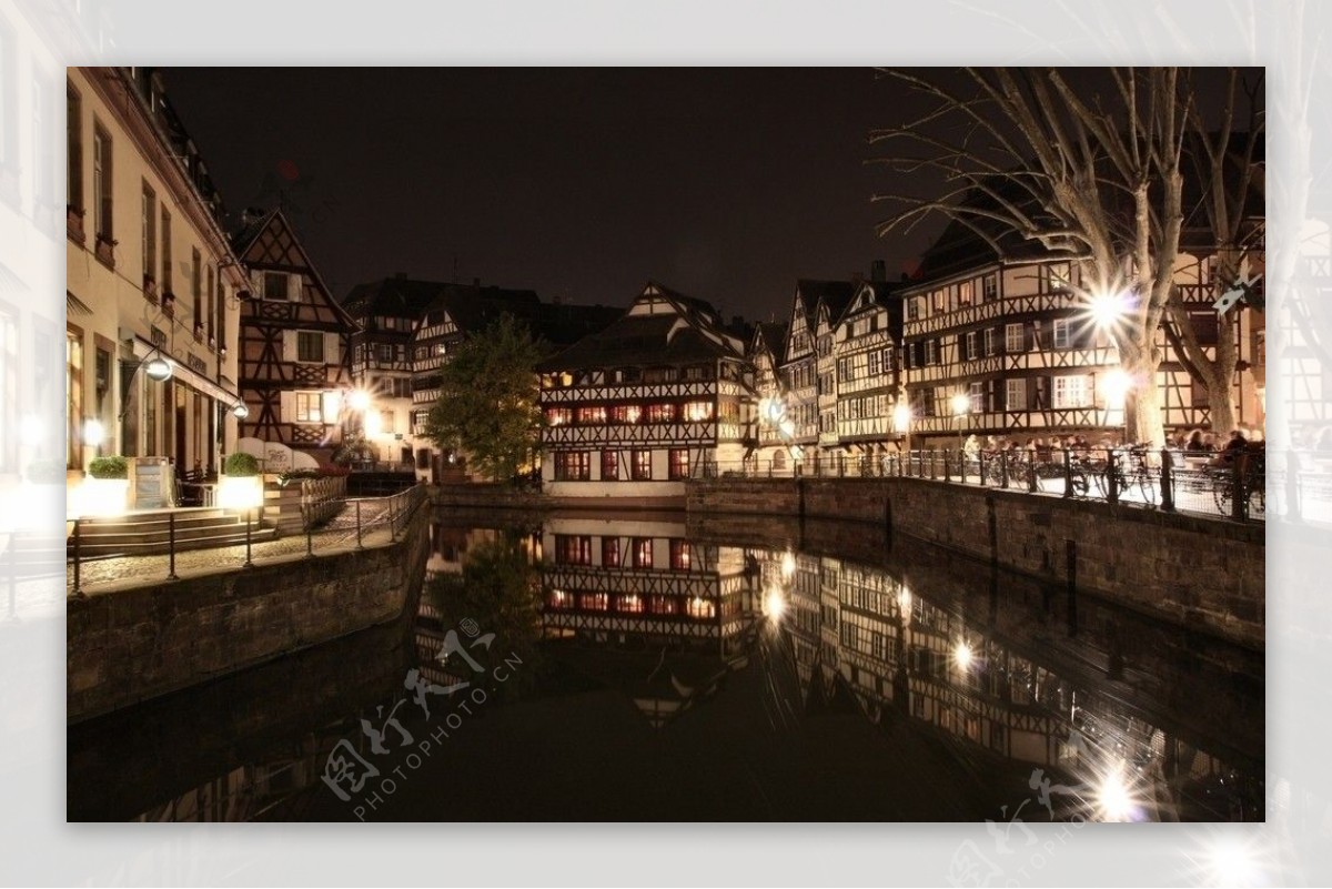 法国斯特拉斯堡美丽的夜晚图片