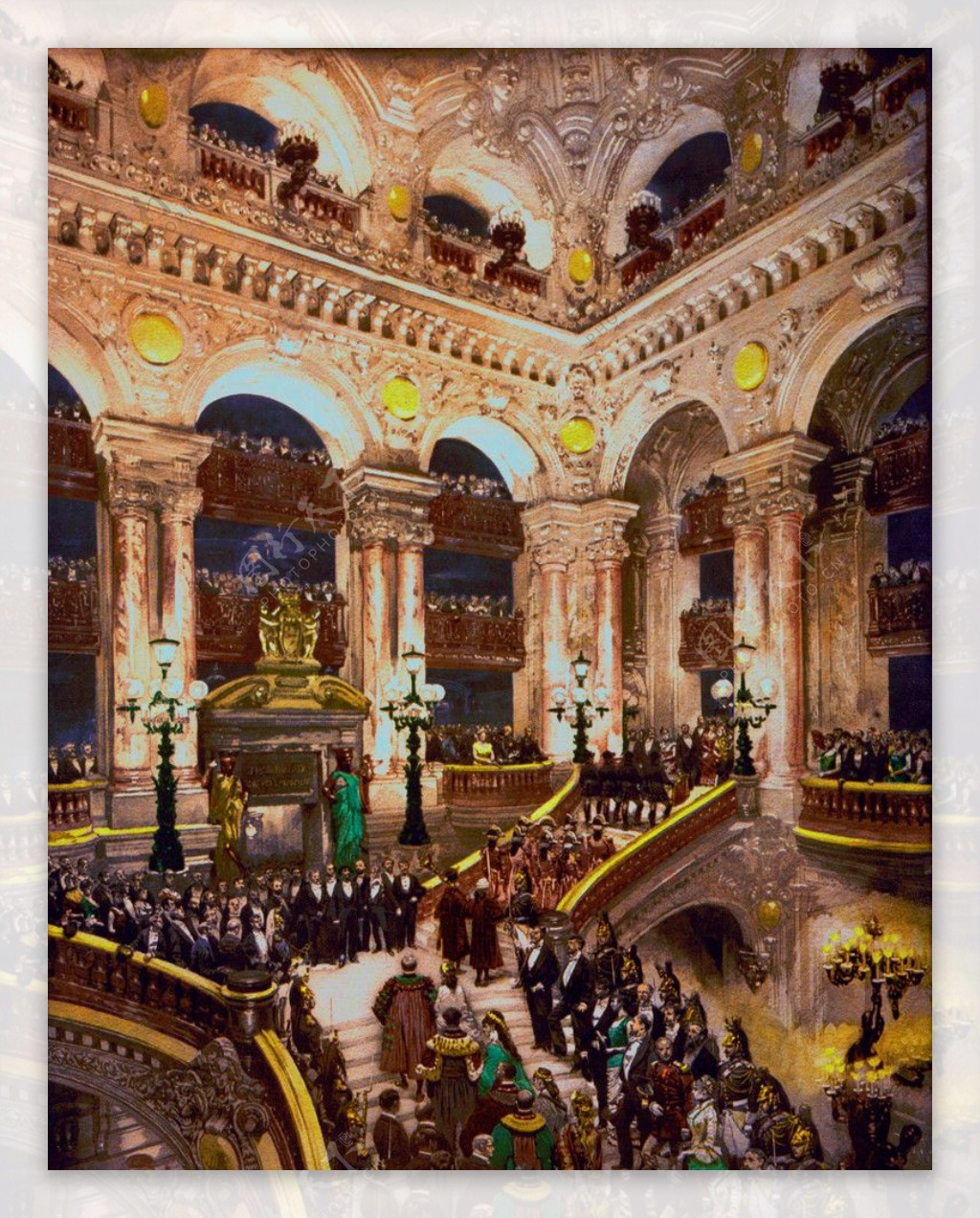 巴黎巴黎歌剧院内的开幕式油画图片