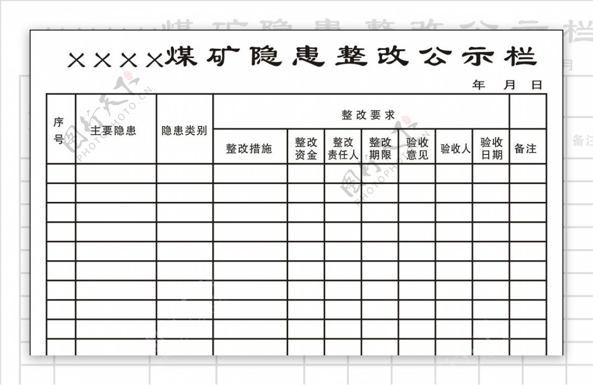 煤矿隐患整改公示栏图片