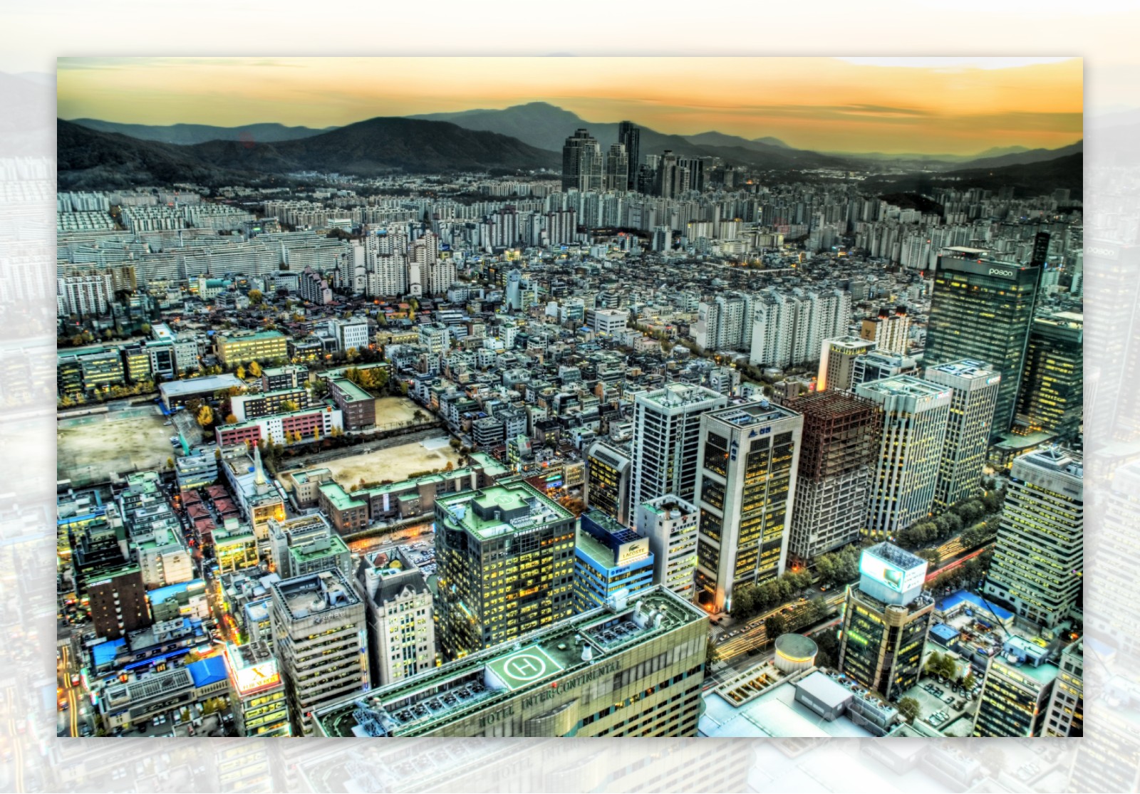 韩国城市俯视图片