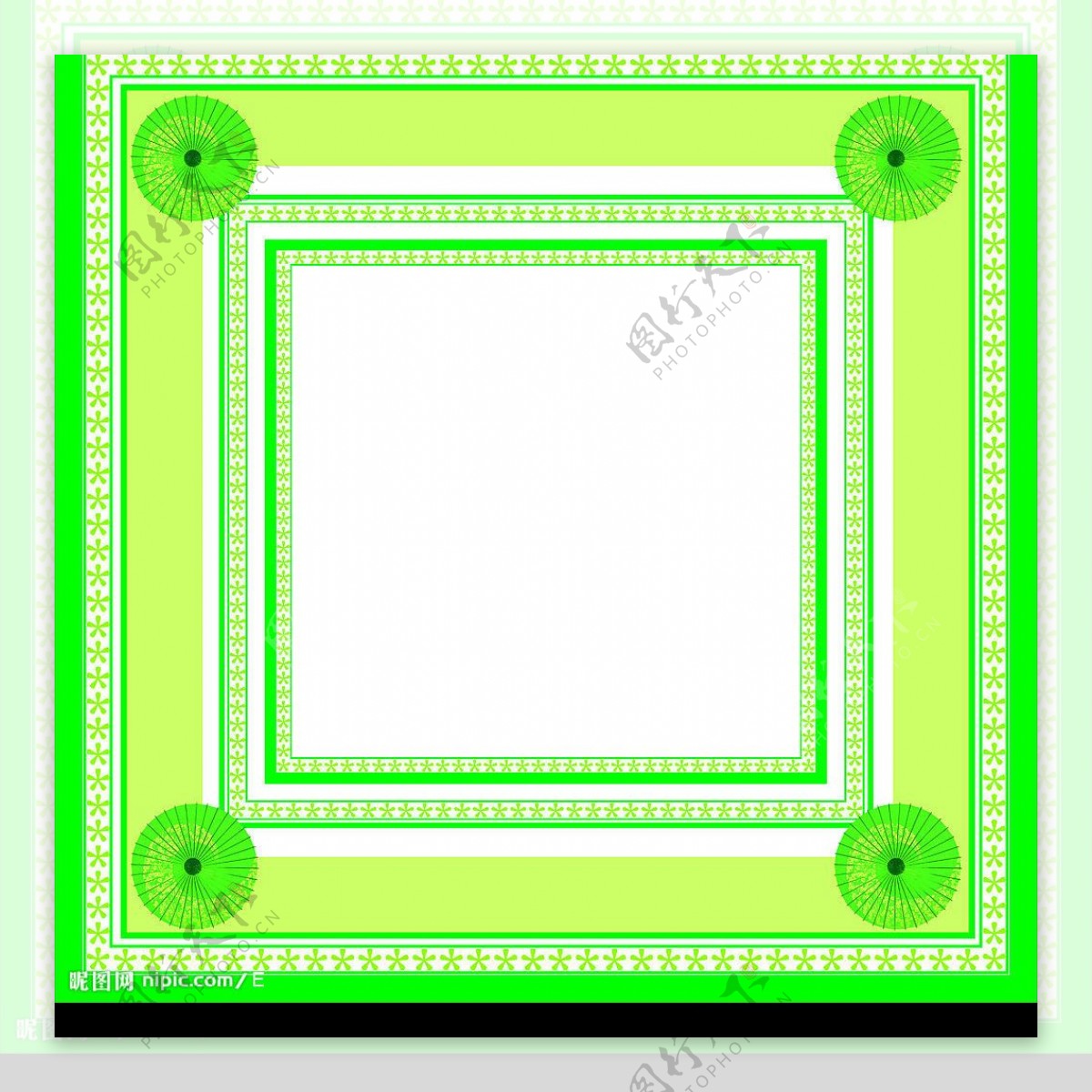 绿色花纹边框图片
