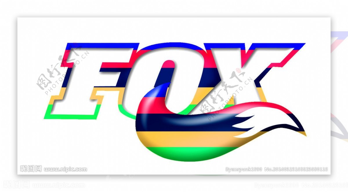 FOX彩虹条logo图片
