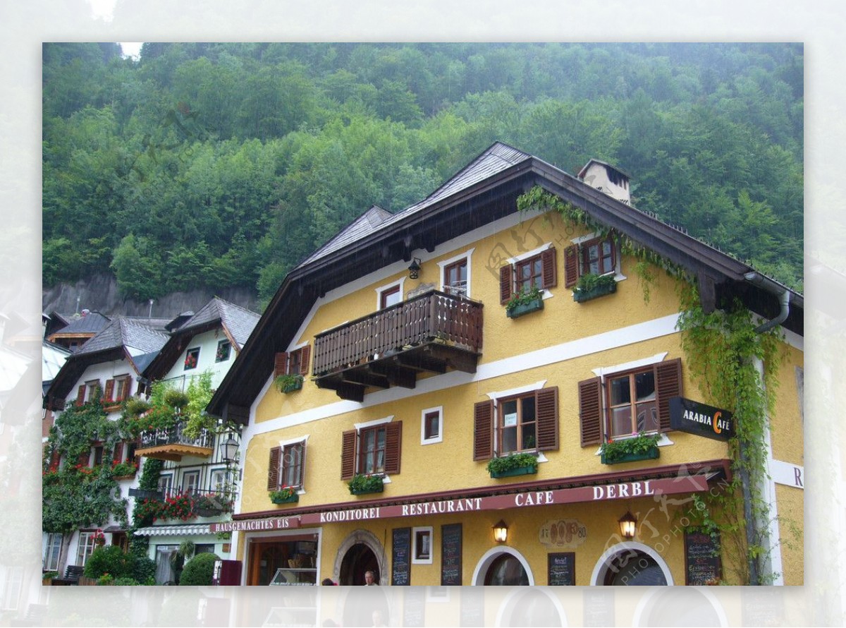 奥地利山中咖啡店图片