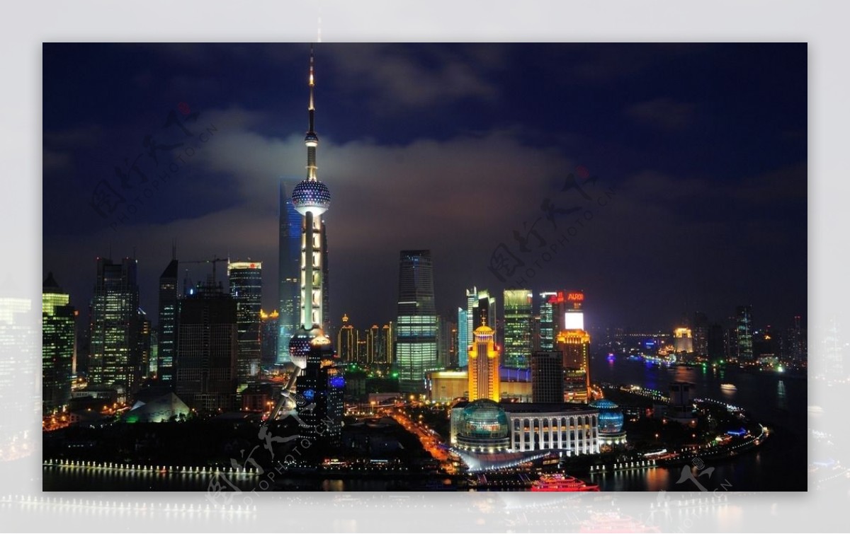 上海东方明珠夜景图片