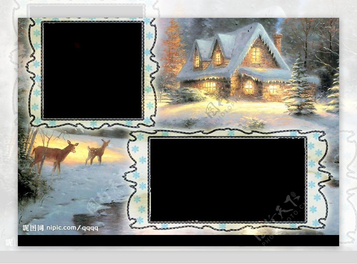 精品圣诞节相框PNG素材图片