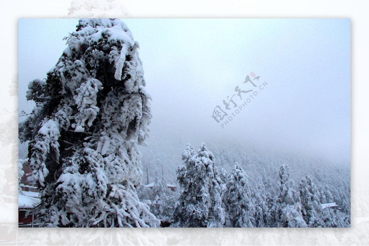 雪景峨眉山图片