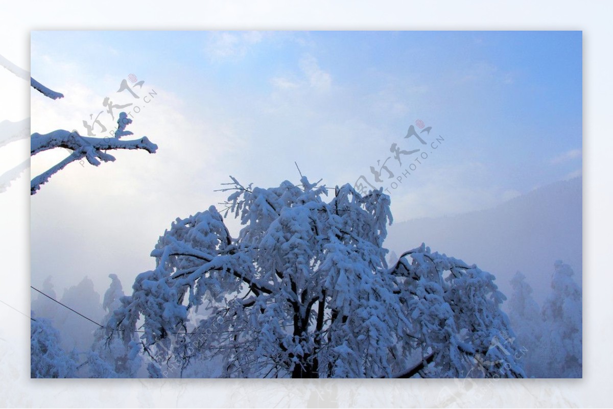 雪景峨眉山图片