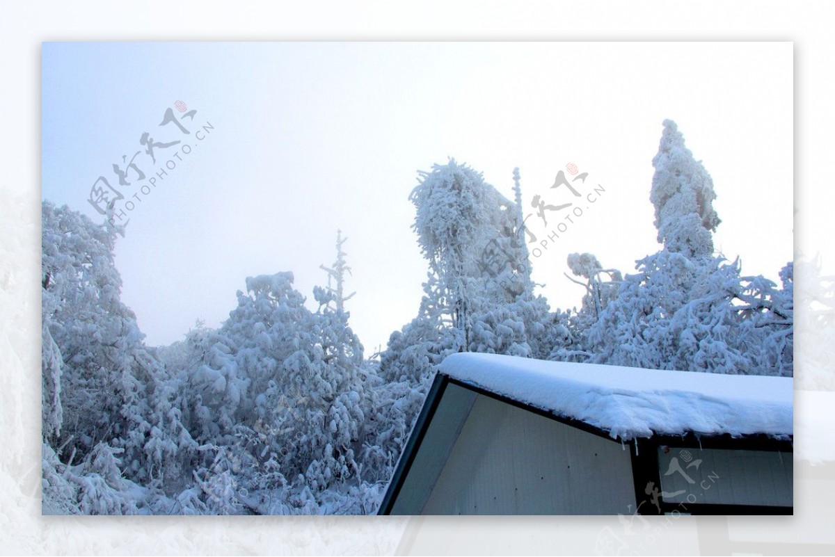 雪景峨眉山图片