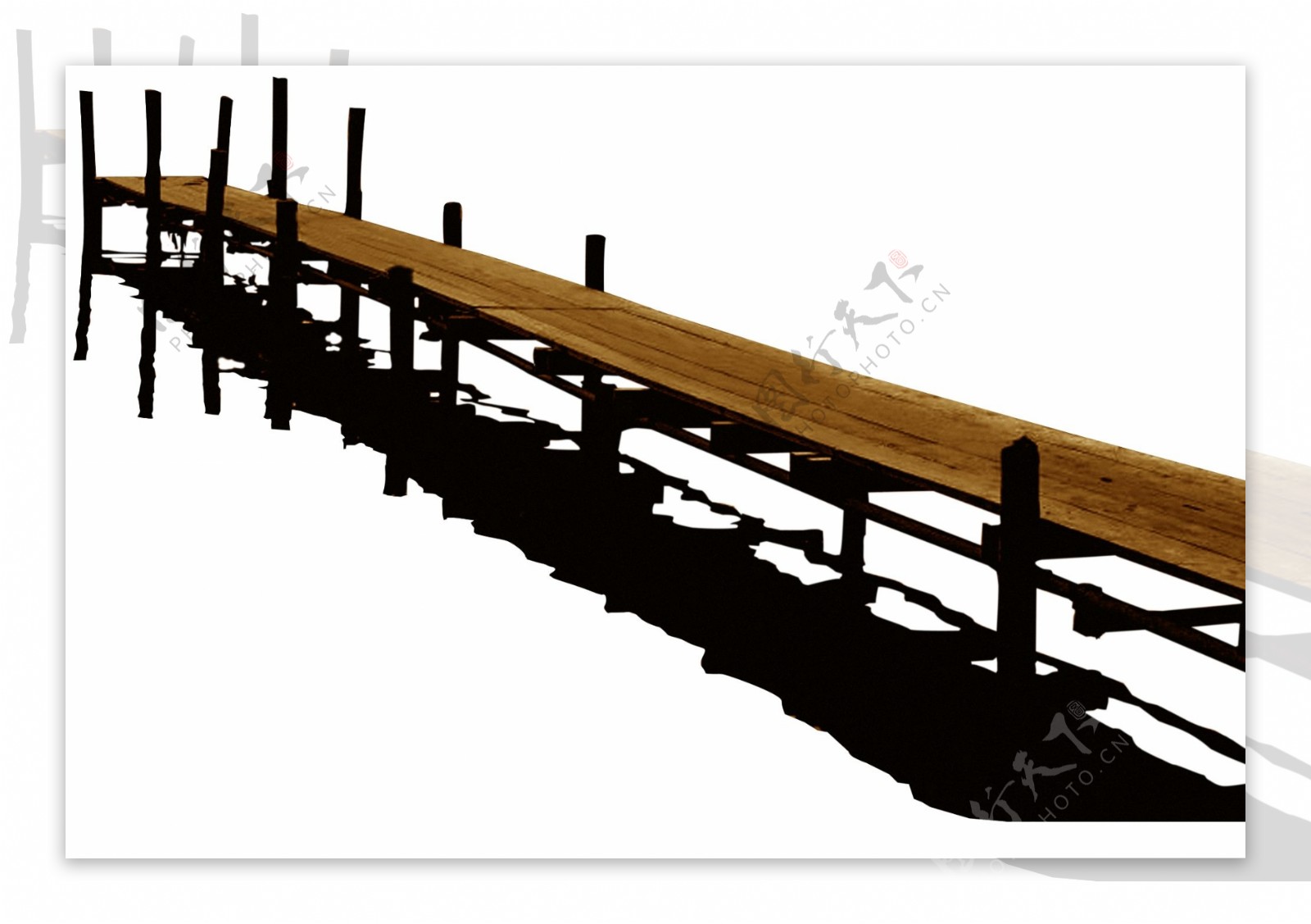 湖边木桥图片