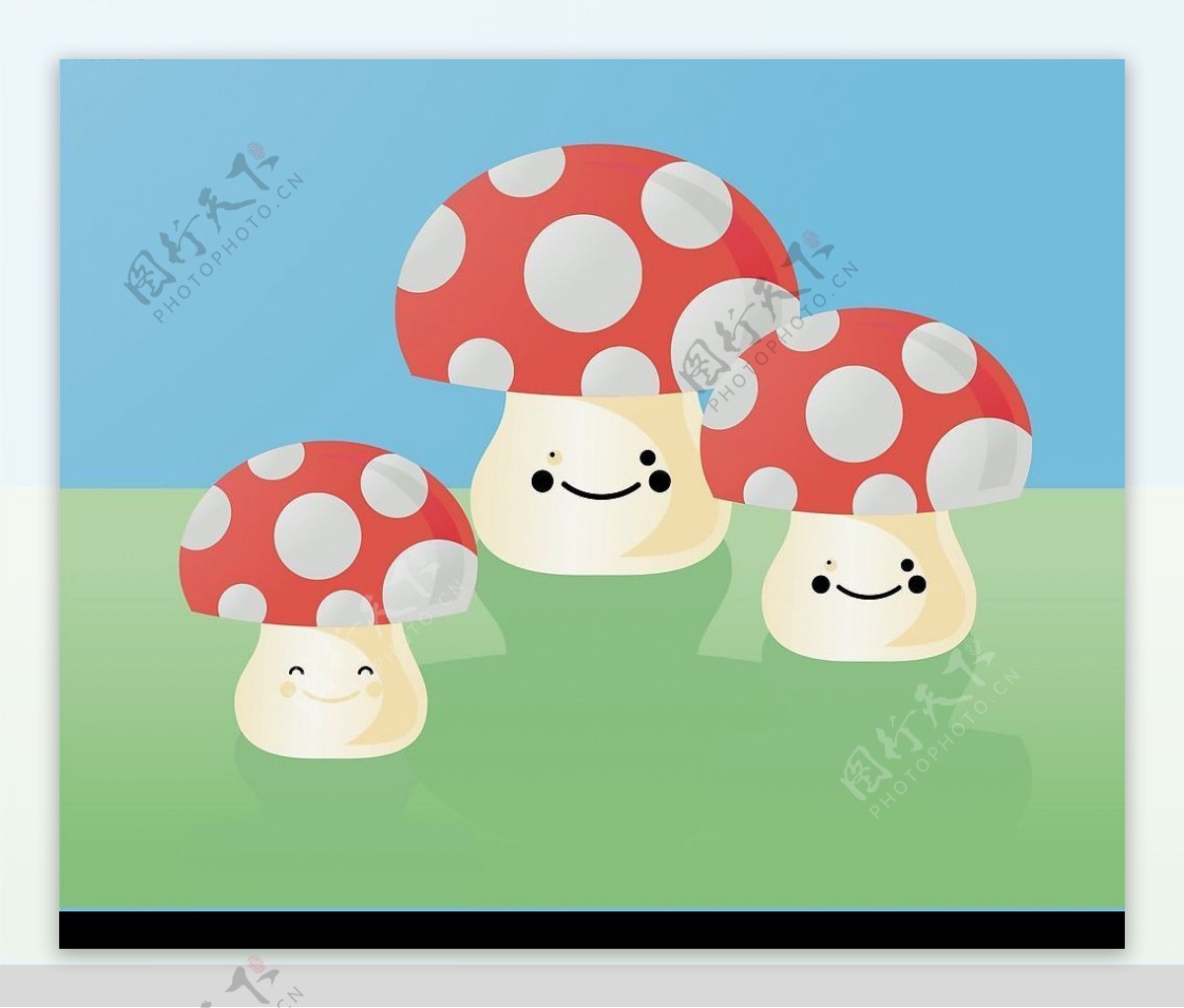 可爱的卡通蘑菇人图片