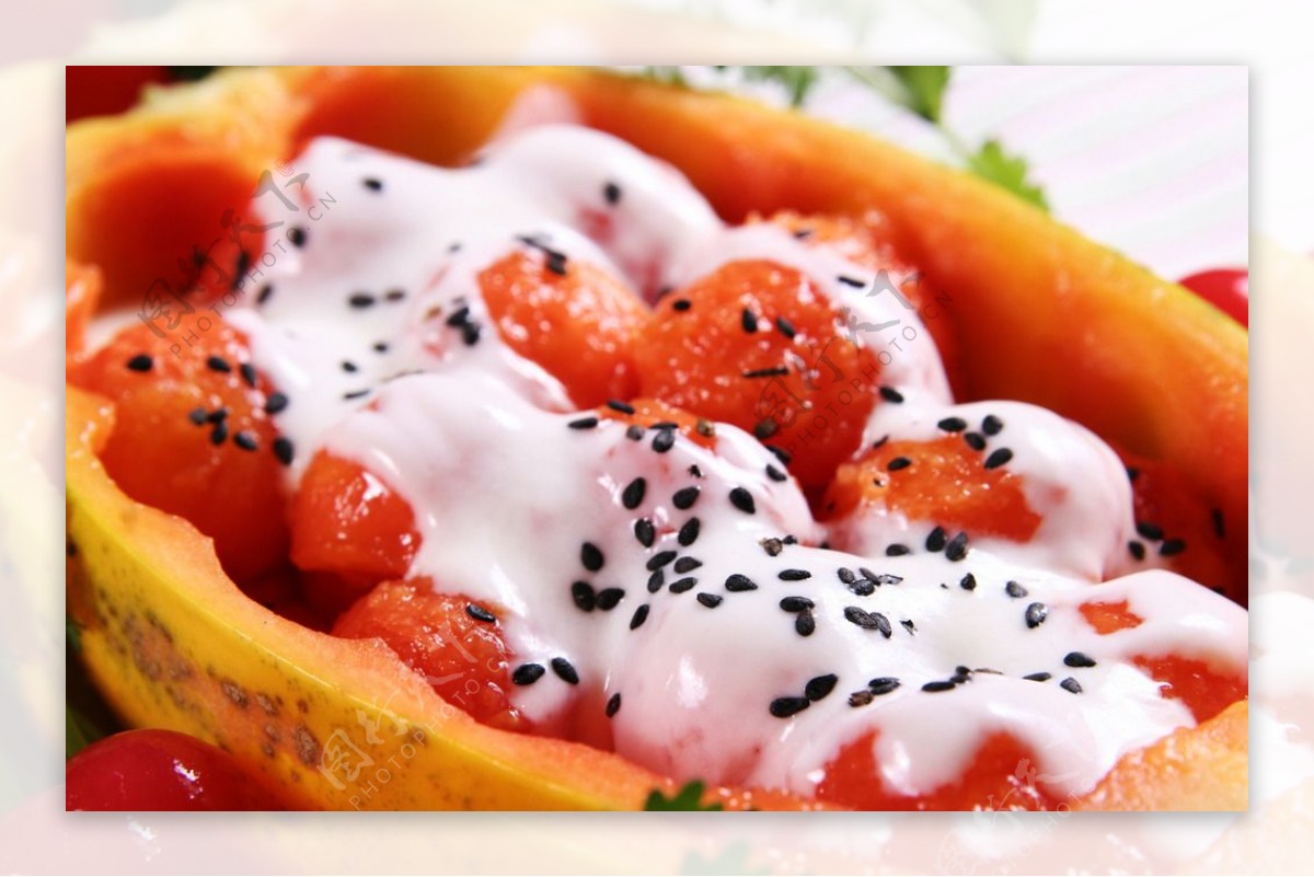 木瓜酸奶沙拉图片