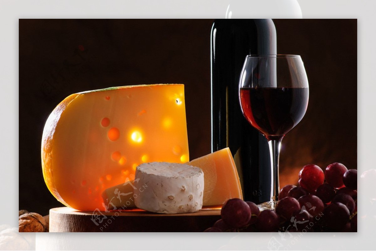 葡萄酒奶酪图片