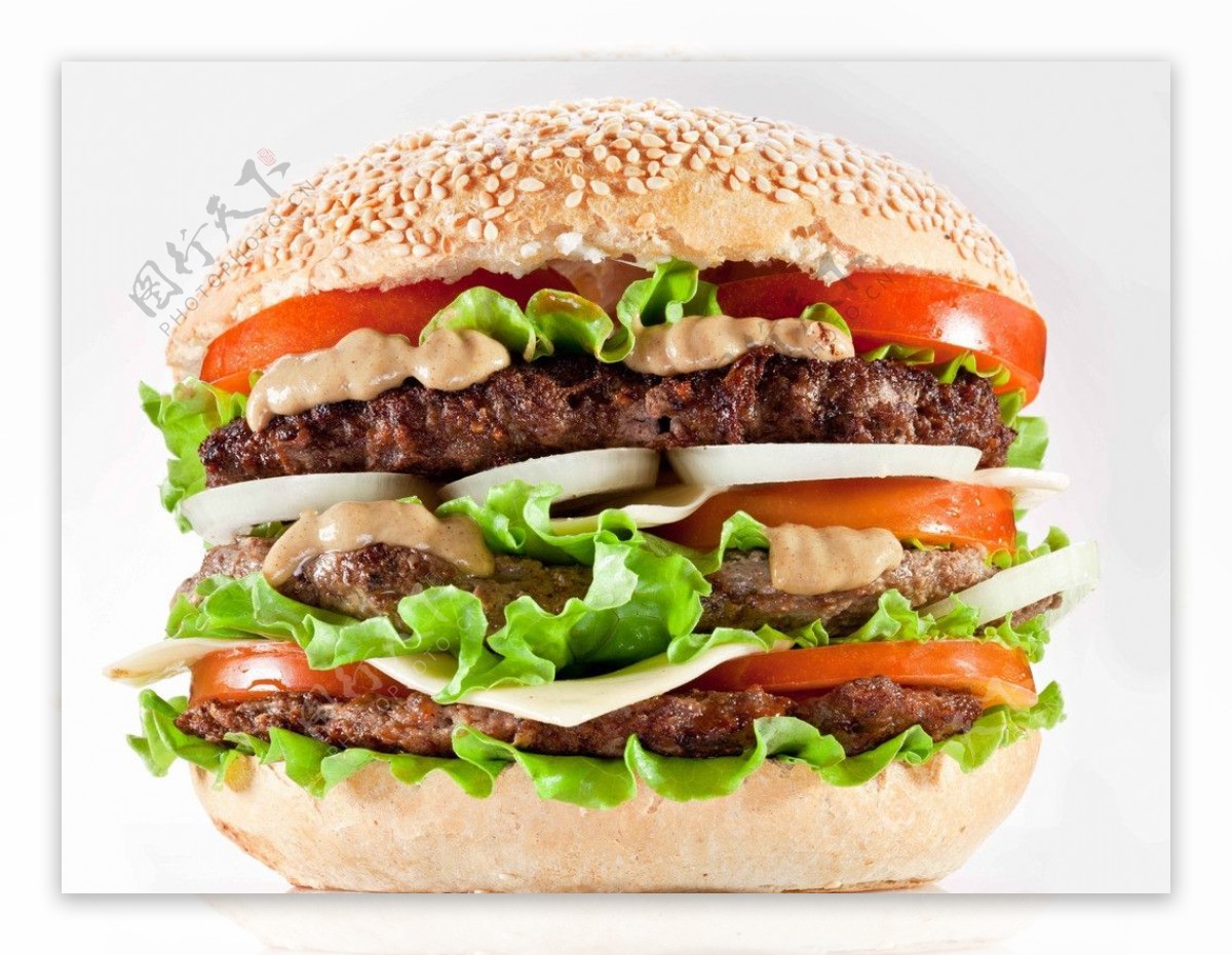 超级巨无霸汉堡包美食摄影图片欣赏