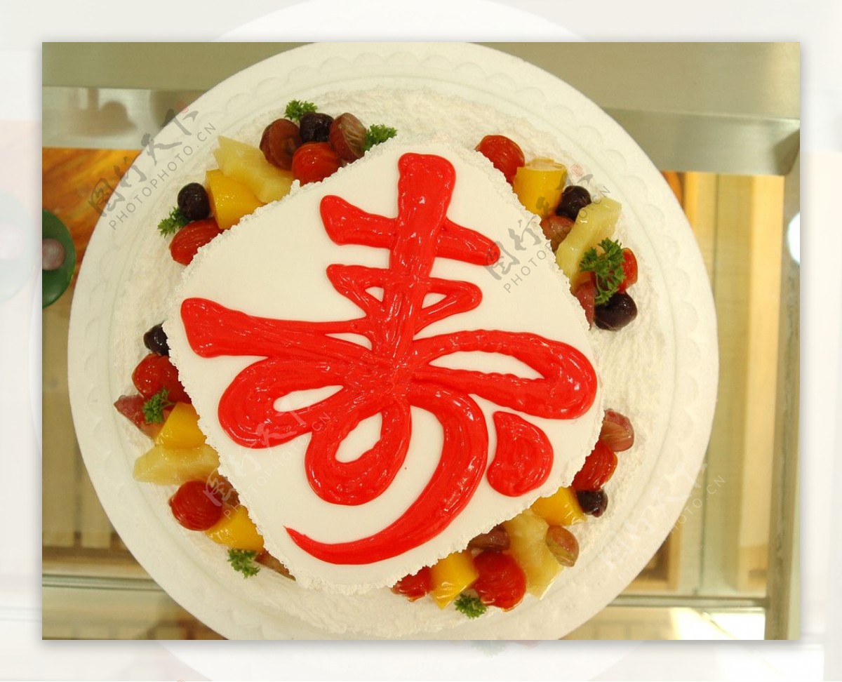 寿桃寿比南山祝寿蛋糕高清图片下载-正版图片500585024-摄图网