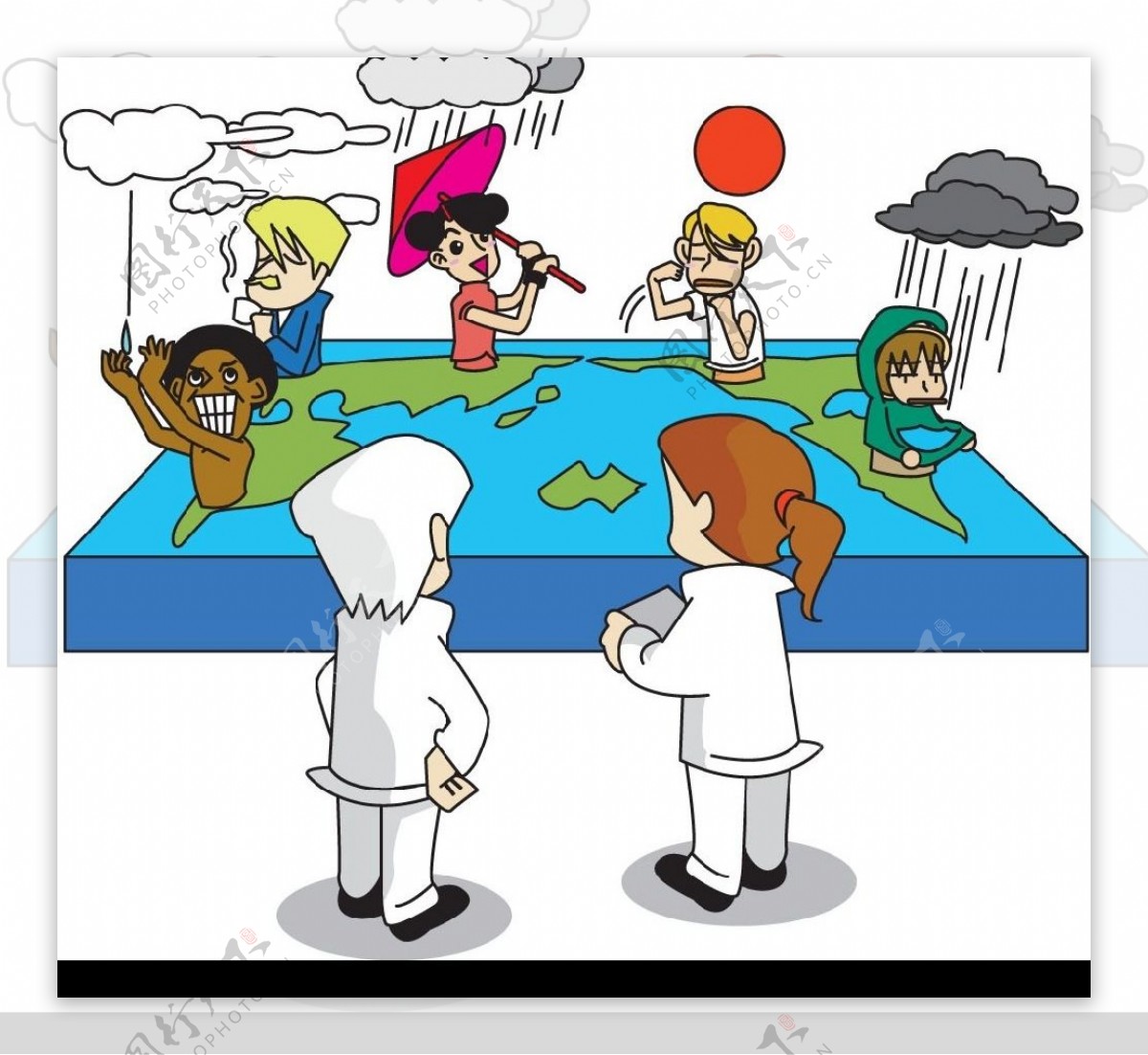 全球天气漫画图片