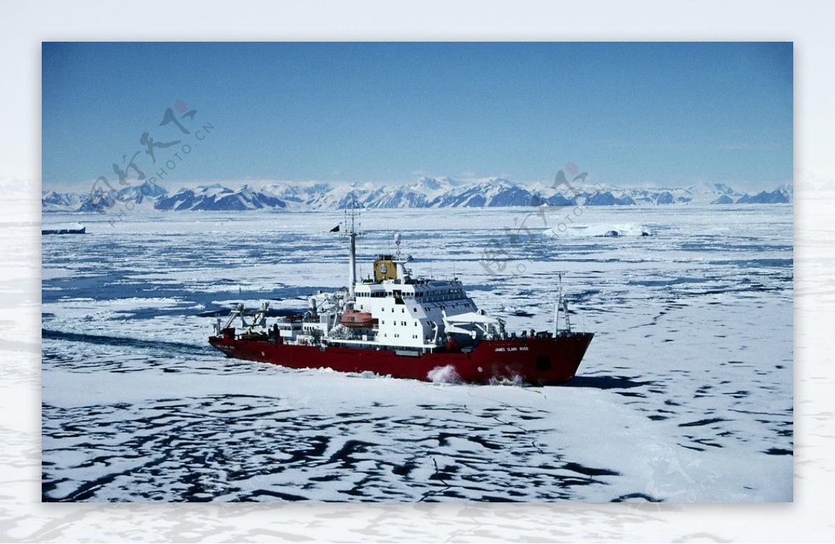 轮船破冰船冰河图片