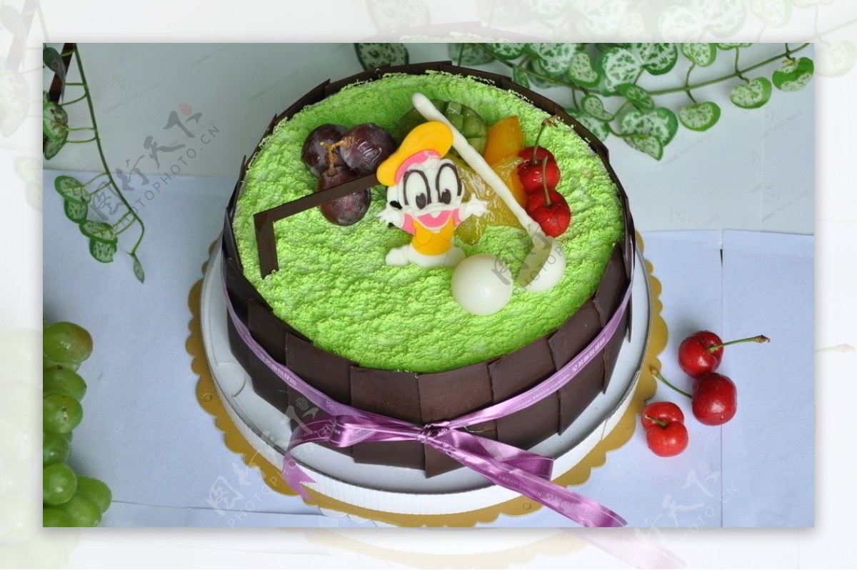 水果绿色蛋糕图片