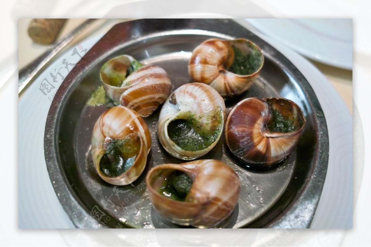 法國海鮮大餐中的蝸牛图片