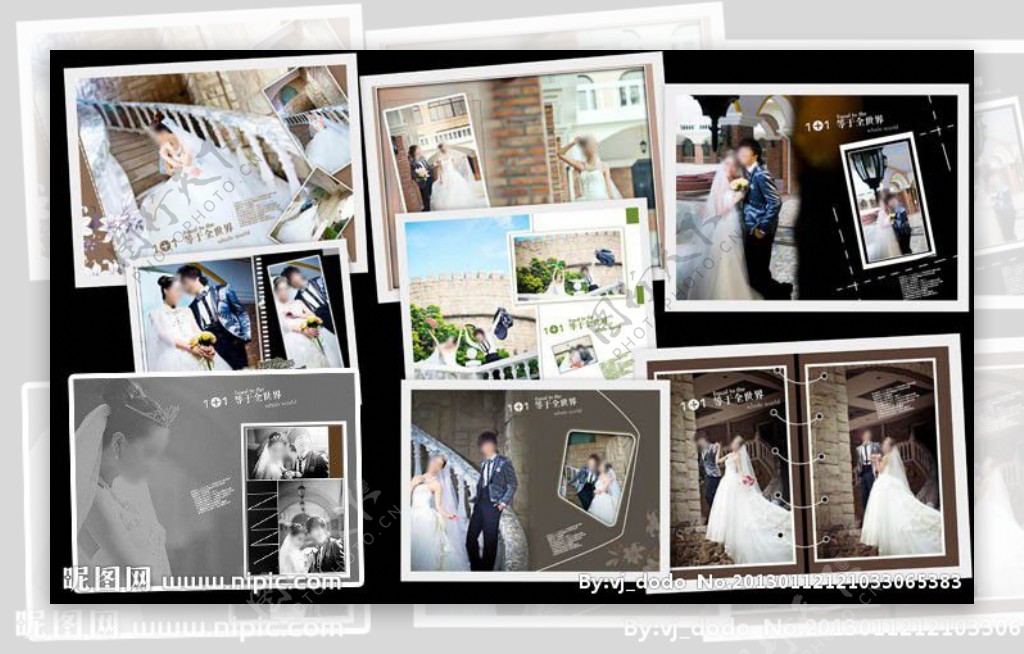 2013年最新完美世界跨页婚纱模板素材图片