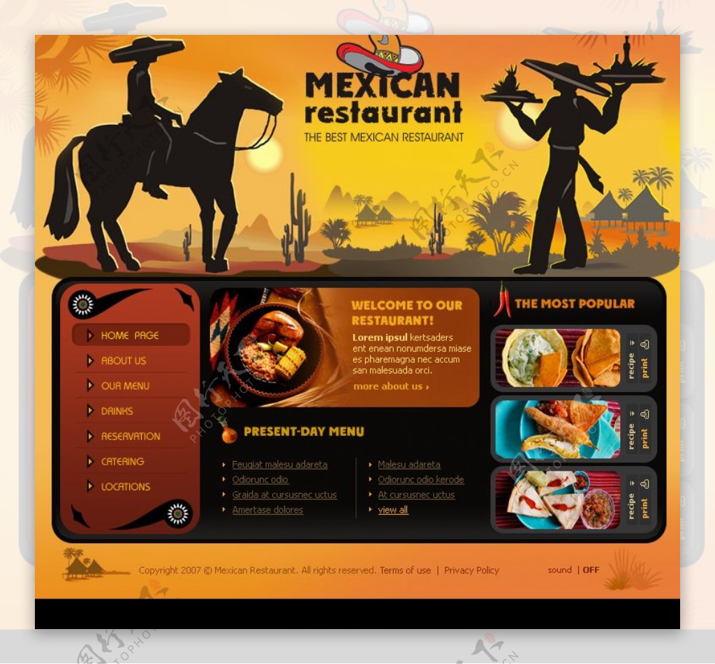 墨西哥美食主页欧美模板图片