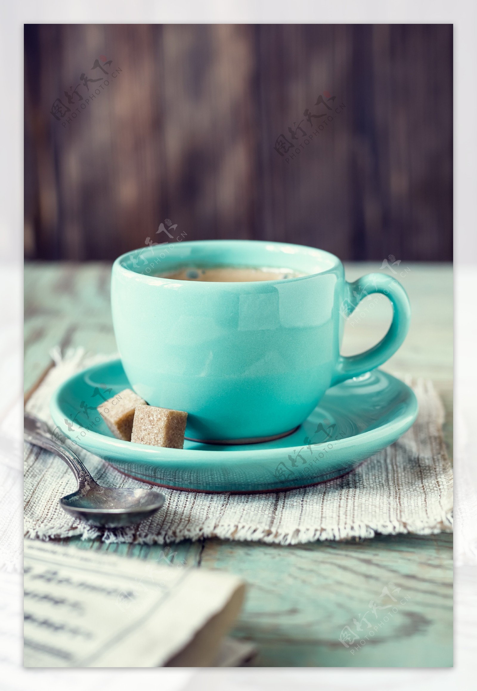 蓝色咖啡杯咖啡图片