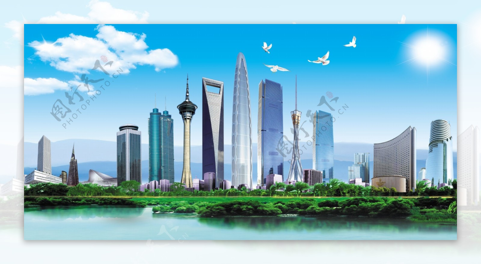 中国建筑组合图图片