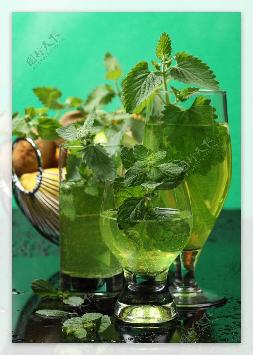 茶水绿叶图片