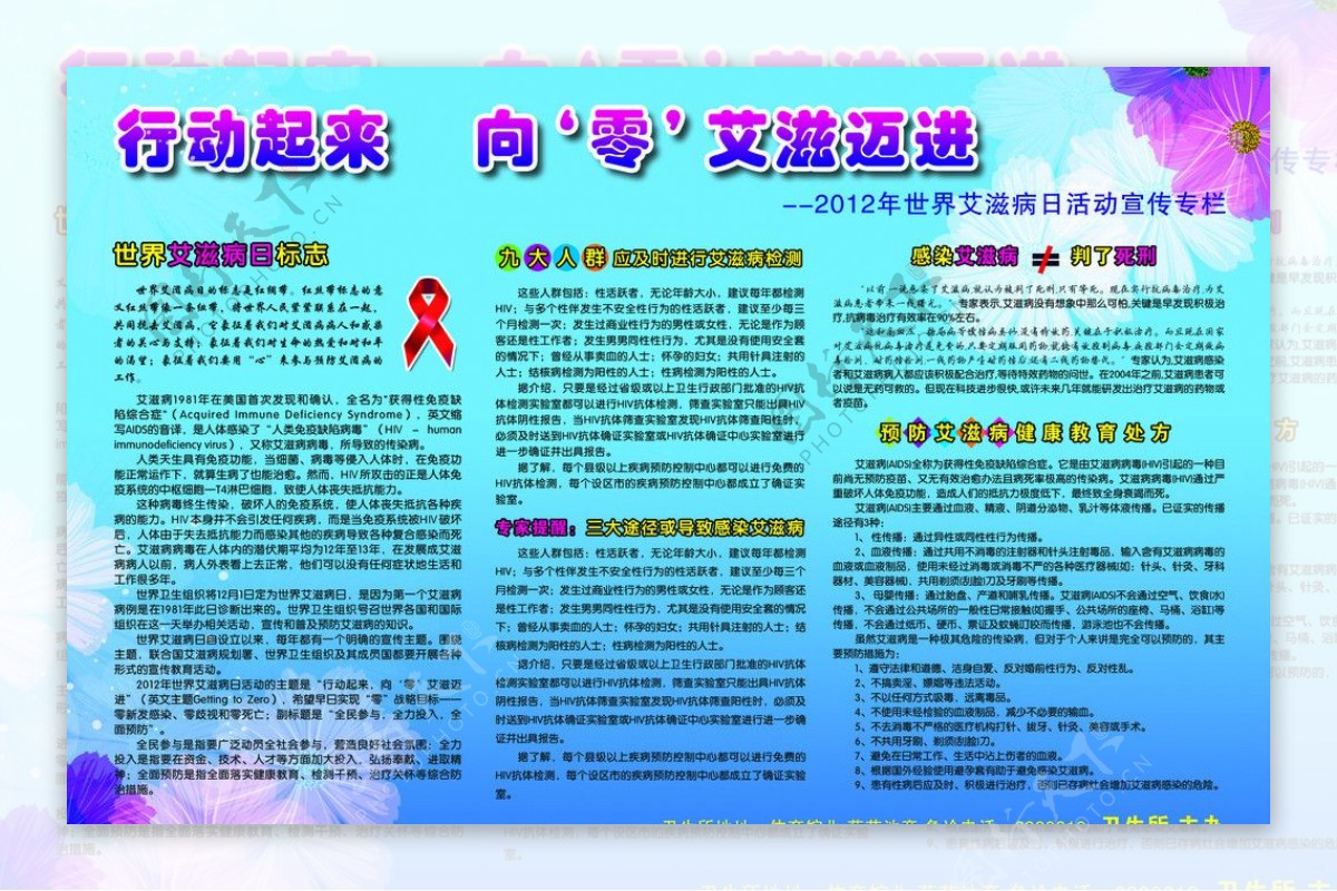 创卫艾滋病宣传栏展板图片