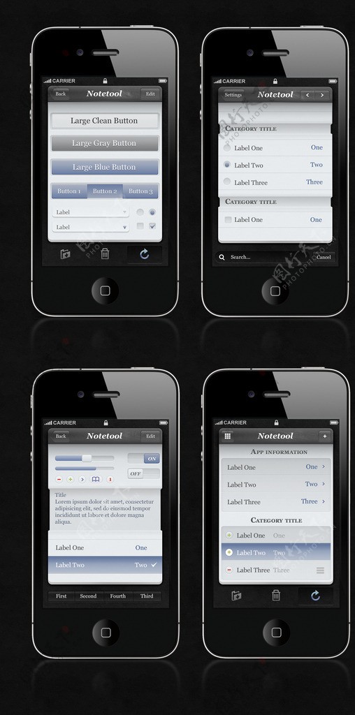 Iphone4手机笔记本工具界面图片