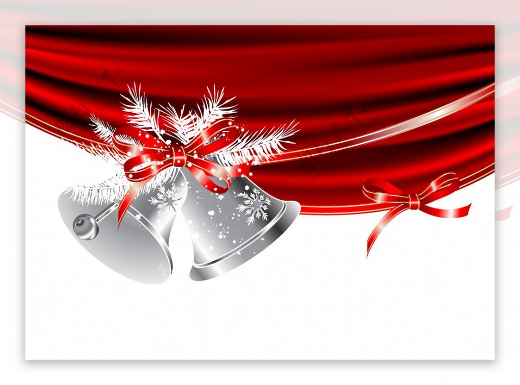 动感丝绸蝴蝶结圣诞节背景图片