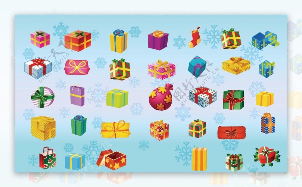 圣诞礼盒圣诞图标新年素材节日素材图片