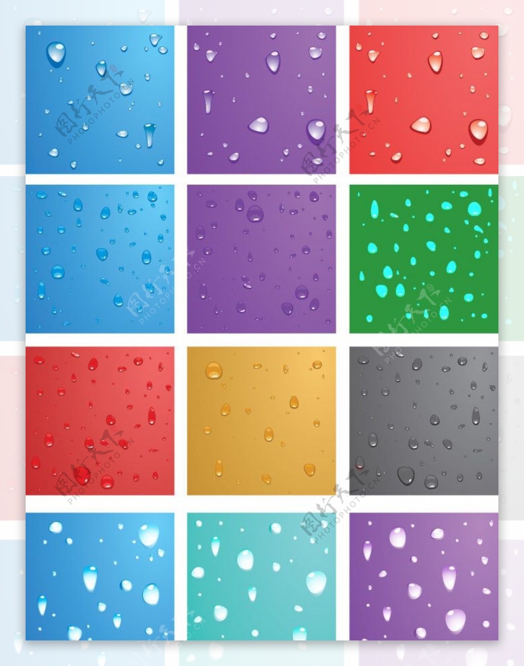 多彩水珠水滴展板卡片图片