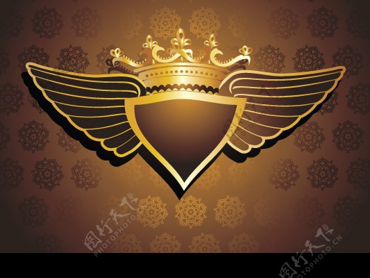皇冠翅膀花纹背图片