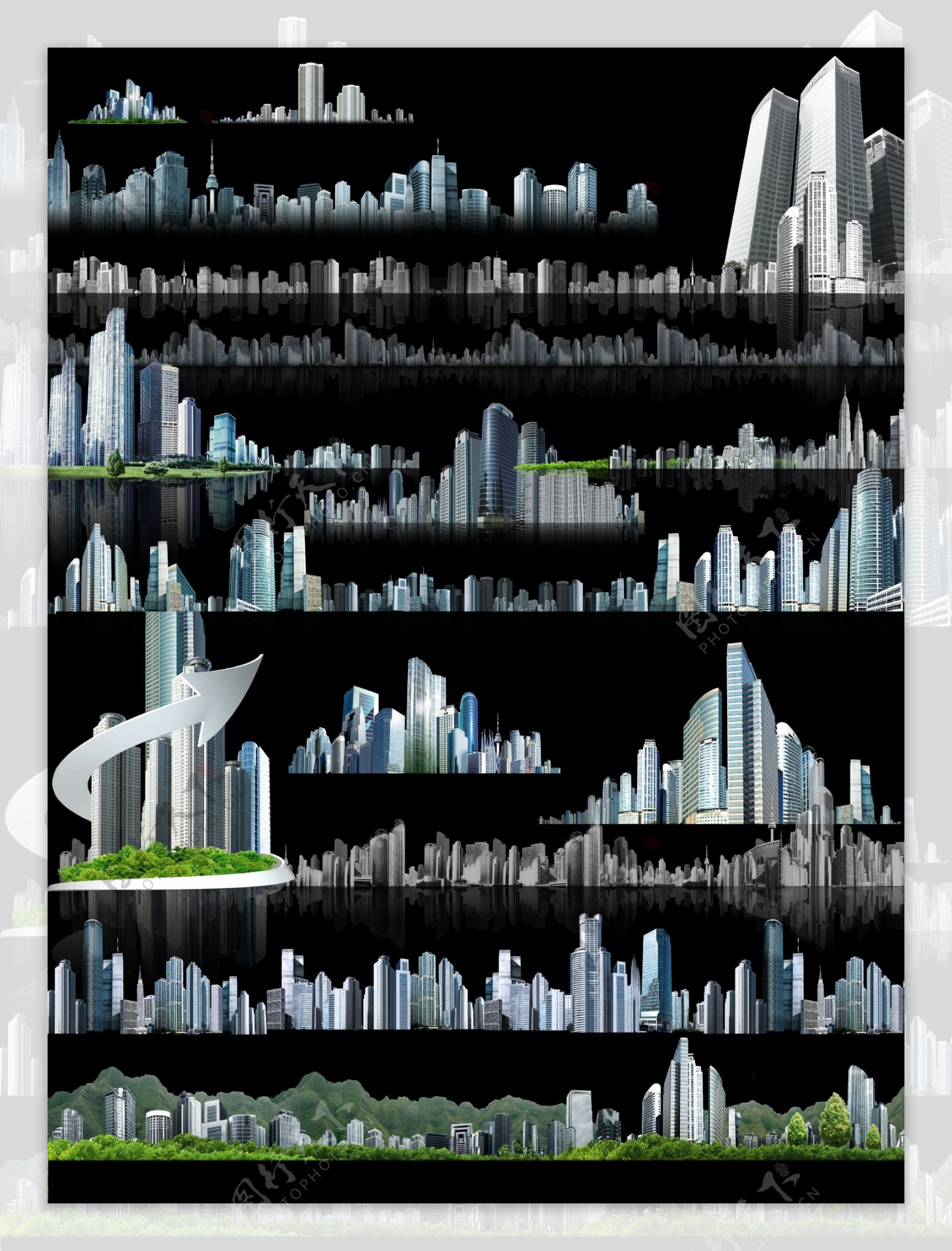 高清城市建筑PSD分层素材图片