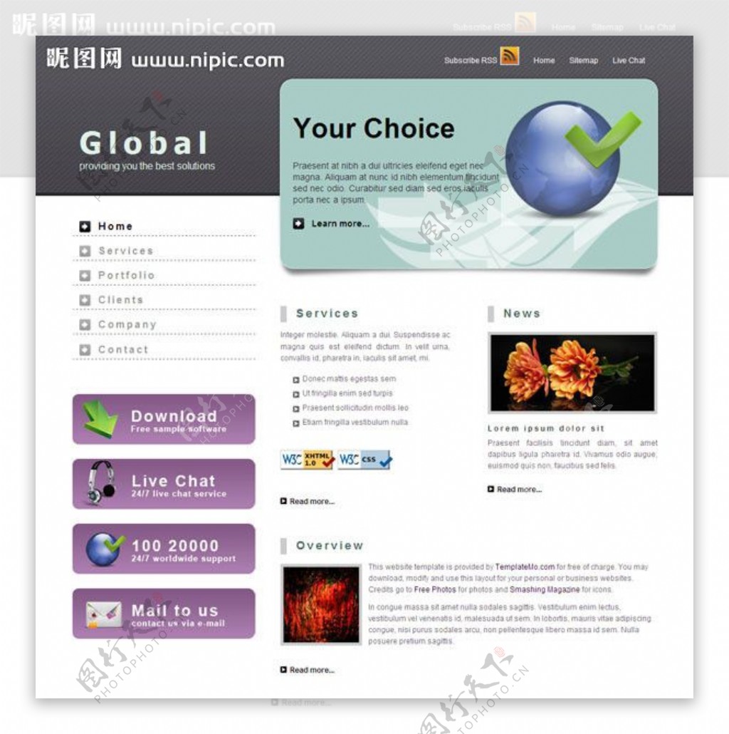 全球网站网页模板图片