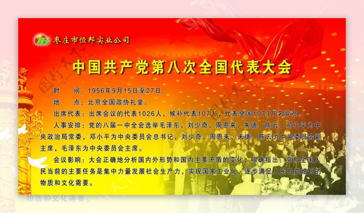 中国共产党第八次全国代表大会图片