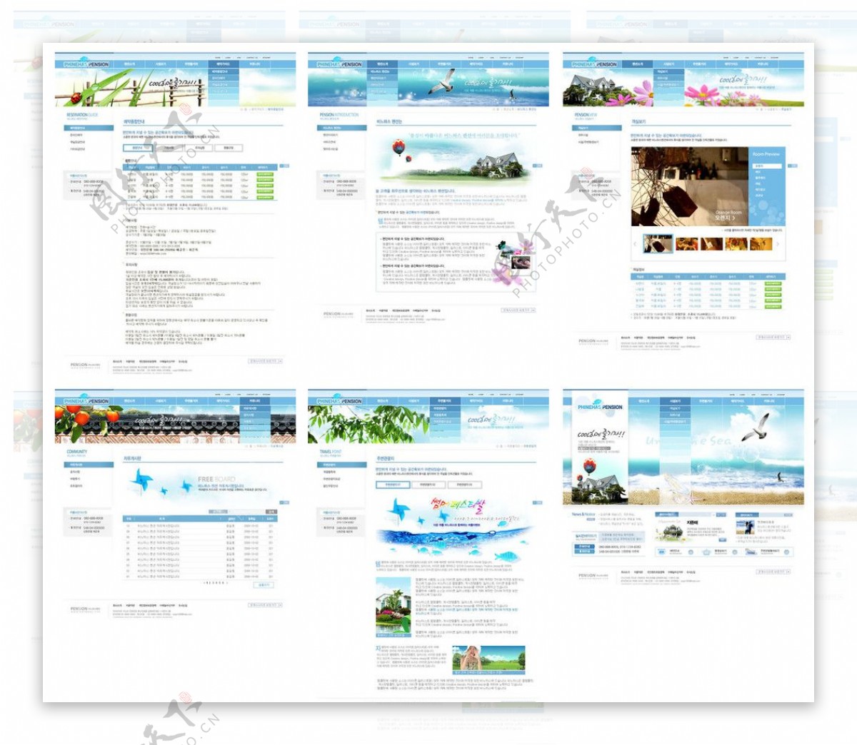 韩国旅游网页模板图片